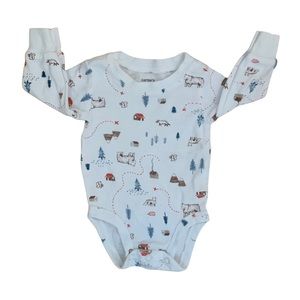 Carter’s Long Sleeve Forest Themed Bodysuit Size Newborn